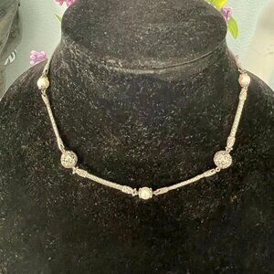 JOHN HARDY NECKLACE PEARLS 18K STERLING